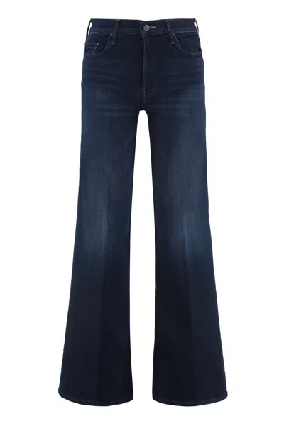 Mother The Twister Sneak High-rise Flared Jeans In Black
