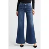 Mother Womens Perfectly Imperfect The Tomcat Roller Skimp Wide-leg Denim Jeans In Blue