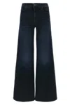 Mother Wide-leg Stretch Cotton Blend Jeans In Black