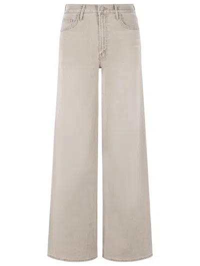 Mother Classic Brown Denim Jeans With Timeless Five-pocket Design In Metallic