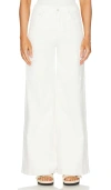 Mother The Hustler Patch Pocket Raw Hem High Waist Ankle Flare Jeans In White