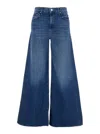 Mother 'the Undercover Sneak' Blue Jeans With Palazzo Style And Logo Patch On The Rear