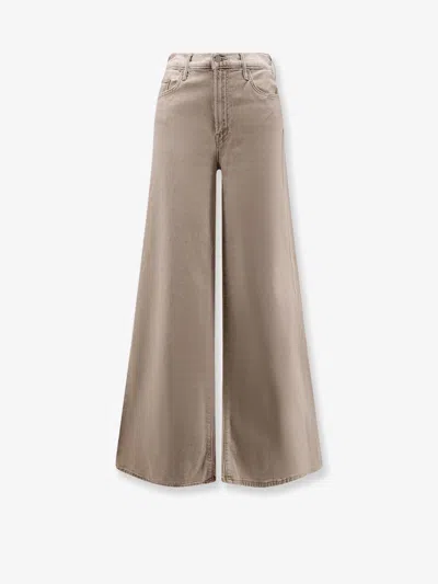 Mother The Undercover Sneak Beige Denim In Brown