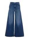 Mother 'the Undercover Sneak' Blue Jeans With Palazzo Style And Logo Patch On The Rear