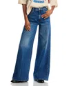 Mother Regular Fit Denim Trousers With Contrast Stitching In Rags To Riches