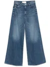 Mother High-waisted Cropped Jeans In Blue Denim In Blue