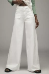 Mother Lil Patch Pocket Undercover Sneak High Rise Wide Leg Jeans In Fairest Of Them All In White