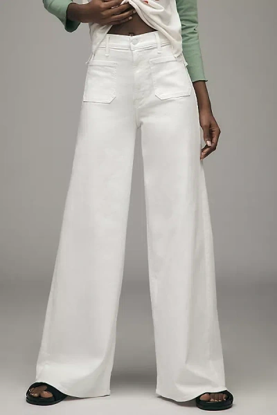 Mother Lil Patch Pocket Undercover Sneak High Rise Wide Leg Jeans In Fairest Of Them All In White