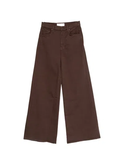 Mother The Undercover Sneak Wide-leg Jeans In Brown