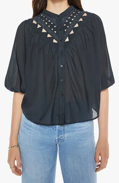 MOTHER MOTHER THE V-YOKE COTTON BLEND SHIRT