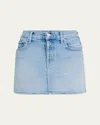 Mother The Vagabond Denim Mini Skirt In Tune In Tune Out