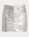 Mother The Vagabond Mini Skirt In Silver Dagger