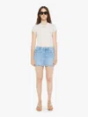 Mother The Vagabond Denim Mini Skirt In Light Blue