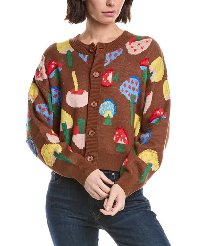 Mother The Varsity Cardigan In Brown