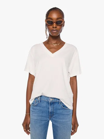 Mother The Varsity Rowdy Fluff T-shirt In White