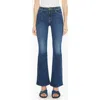 Mother Flared Denim Jeans With Frayed Stitching In Multi