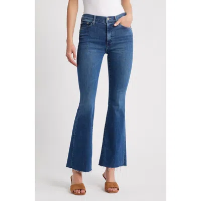 Mother The Weekend Fray Flare Leg Pants In Blue