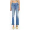 Mother The Weekend Fray Hem Bootcut Jeans In Blue
