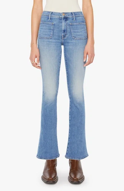 MOTHER MOTHER THE WEEKEND PATCH POCKET FLARE LEG JEANS