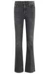 Mother The Weekender Mid Rise Flare Jeans In Can You Call My Phone In Black