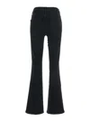 Mother The Weekender Black Five-pocket Flared Jeans In Denim Woman In Black