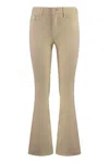 Mother Cropped Flared Jeans With Front And Back Pockets In Brown