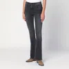 Mother Cropped Jeans With Belt Loops And Faded Effect In Black