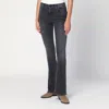 Mother Cropped Jeans With Belt Loops And Faded Effect In Gray