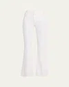 Mother The Weekender Mid-rise Flare Fray Hem Jeans In Totally Innocent