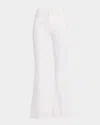 Mother The Weekender Mid-rise Flare Fray Hem Jeans In Totally Innocent