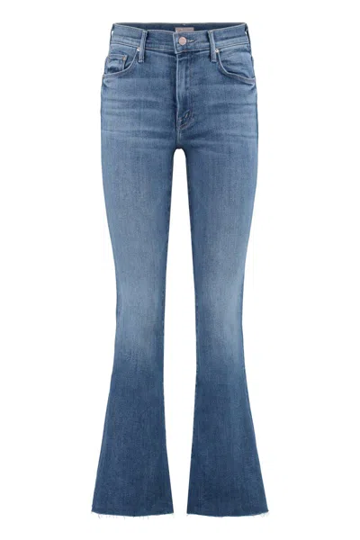 Mother The Weekender Fray 5-pocket Straight-leg Jeans In Denim