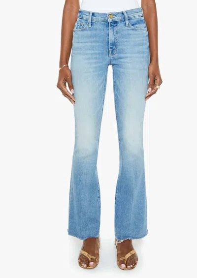 Mother The Weekender Fray Jeans In Glow Up In Blue