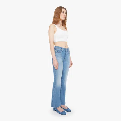 Mother The Weekender Fray Ride Hard, Live Louder Jeans In Blue