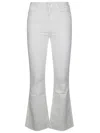 Mother The Weekender Mid-rise Flare Fray Hem Jeans In White