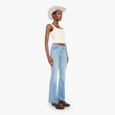 Mother The Weekender Fray Wish Upon A Star Jeans In Light Blue