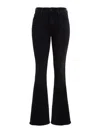 Mother The Weekender' Black Flared Jeans With Branded Button In Stretch Cotton Denim In Black