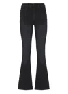 Mother Womens Nighty Night The Weekender Flared-leg Mid-rise Denim-blend Jeans In Blue