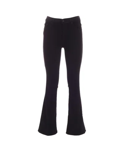 Mother The Weekender Mid-rise Flare Jeans In Black