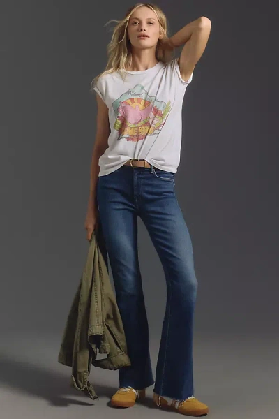 Mother The Weekender Mid-rise Flare Jeans In Blue