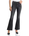 Mother The Weekender Mid Rise Flare Jeans In Can You Call My Phone In Black