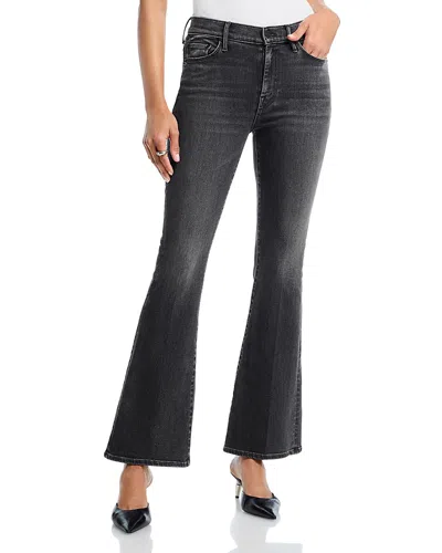 Mother The Weekender Mid Rise Flare Jeans In Can You Call My Phone In Black