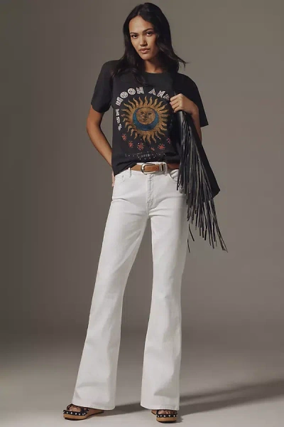 Mother The Weekender Mid-rise Flare Jeans In White