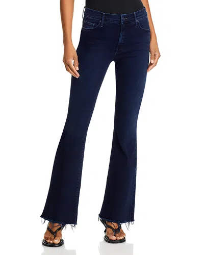 Mother The Weekender Mid Rise Flared Jeans In Chip On My Shoulder In Blue