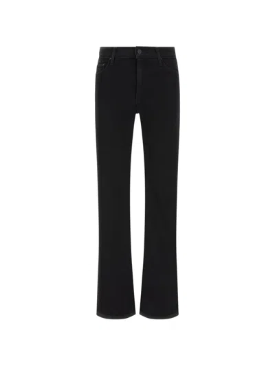 Mother The Weekender Mid-rise Flared Jeans In Black