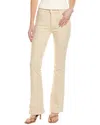 Mother Womens The Patch Pocket Weekender Flared Stretch-denim Blend Jeans Wacky Khaki In Beige