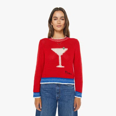 Mother The White Martini Bottoms Up Shirt In Red