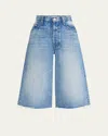 Mother The Whole Lot Fray Denim Culottes