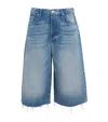 Mother The Whole Lot Fray Shorts In Blue