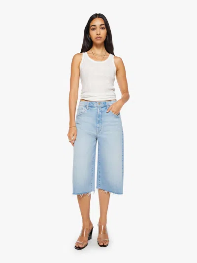 Mother The Whole Lot Zip Fray Fringe Benefits Jeans In Blue