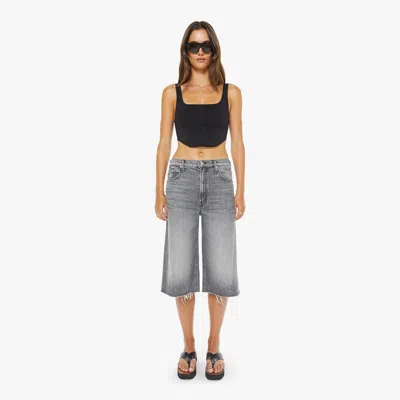 Mother The Whole Lot Zip Twist Fray Bait And Switch Jeans In Gray